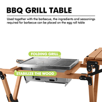 Table de cuisine pliante en bois de hêtre massif, légère et portable, KingGear, pour le camping et les pique-niques, mobilier d'extérieur