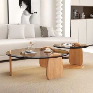 Cina fabbrica a buon mercato di colore naturale moderno salotto <span class=keywords><strong>tavolino</strong></span> in <span class=keywords><strong>vetro</strong></span> mobili <span class=keywords><strong>tavolino</strong></span> da caffè rotondo - Product Image 5