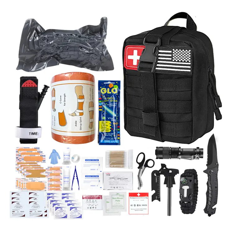 Trending hot products portable outdoor emergency survival kit camping hiking survival nylon kit