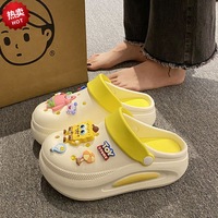 Chaussures d'été à semelle épaisse avec impression personnalisée, sabots de jardin pour femmes avec dessin animé animal mignon design