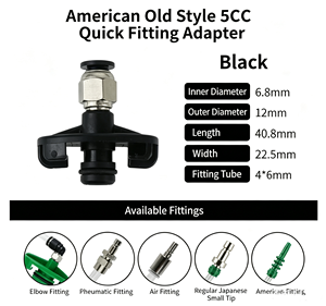 Adaptateur de raccord rapide de style américain, capuchon de seringue 5cc pour distribution d'adhésif, adaptateur de capuchon de seringue pour ligne d'air 4*6mm - Product Image 1