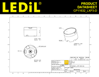 Assemblages de lentilles LED Ledils CP11632_LXP3-D en PMMA, lentilles LED rondes de 11 degrés FWHM avec support transparent pour éclairage LED