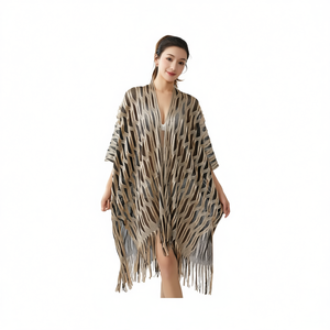 Copricostume Kimono con Frange, Abbigliamento da Spiaggia Leggero per Donne, Cardigan Aperto sul Davanti, Outfit per Vacanze Estive - Product Image 2
