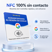 Carte de commentaires Google NFC version espagnole, puce NTAG213, dos auto-adhésif, langue personnalisée prise en charge