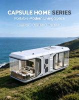 Capsule d'hôtel de luxe préfabriquée, maison mobile modulaire, cabine avec fenêtre panoramique, isolée, ignifuge, étanche, épaisseur 75 mm