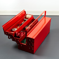 Boîte à outils en métal de haute qualité, empilable, rouge et bleue, en acier inoxydable, en acier au carbone, en aluminium, à cantilever