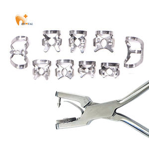 新しい手動歯科用ゴムダムツールキットプラスチック金属鋼部品を含むゴムダムクランプとフォーセプフレーム - Product Image 1