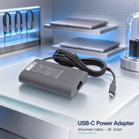 Chargeur sans fil PD 65W avec protection OTP/OVP/OCP, câble rétractable pliable Type-C pour ordinateur portable, ABS/PC écologique ignifuge, 20V 3.25A
