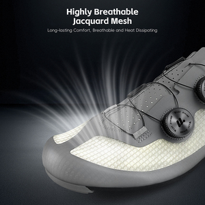 Chaussures de cyclisme professionnelles WEST BIKING unisexes, chaussures de vélo à clip, semelle rigide, baskets de route respirantes en mesh, chaussures de course - Product Image 2