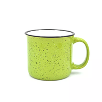 Taza de Cerámica Personalizada con Diseño Moteado, Multicolor, 16 oz, Libre de BPA, Estilo Retro, para Café, Regalo con Logotipo, Venta al por Mayor, para Campamento, Cafetería, Oficina