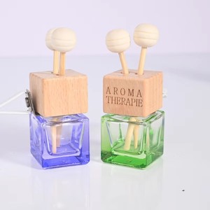 Botol Kaca Diffuser Mobil Grosir, Botol Pengharum Udara Kosong Dengan Tutup Kayu & Tongkat Rotan untuk Klip Ventilasi Mobil - Product Image 6