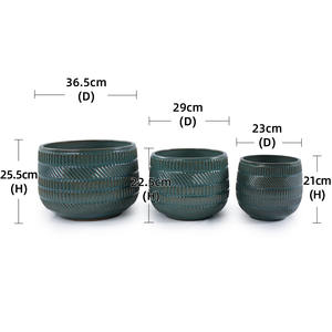 Grand <span class=keywords><strong>pot</strong></span> en céramique avec trous <span class=keywords><strong>de</strong></span> drainage, finition émaillée, durable, moderne, pour plantes d'intérieur/extérieur, pour fleurs et plantes vertes - Product Image 6