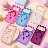 Coque de téléphone magnétique transparente à paillettes pour iPhone 17/18 Pro Max 15 13 16, compatible avec le chargement sans fil, antichoc, étui scintillant, vente en gros
