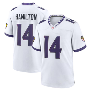Maillots de football américain personnalisés 2026 Baltimore – Tenues brodées pour jeunes avec logos – Blanc - Product Image 5