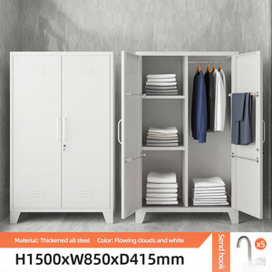 Gabinete de almacenamiento de limpiador de escoba de dormitorio moderno personalizado de acero inoxidable con 2 puertas para herramientas de limpieza - Product Image 5