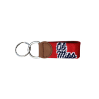 Porte-clés en cuir véritable motif drapeau américain, design brodé beige personnalisé pour université, style mode