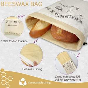 XL 17x13 Zoll Bienenwachs-Brotbeutel für Sauerteig, 2er-Pack Wiederverwendbare Bienenwachs-Brotbeutel zur Aufbewahrung - Product Image 3