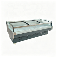 Vitrine réfrigérée horizontale à dessus plat pour viande, avec porte coulissante frontale, pour la conservation des aliments cuisinés