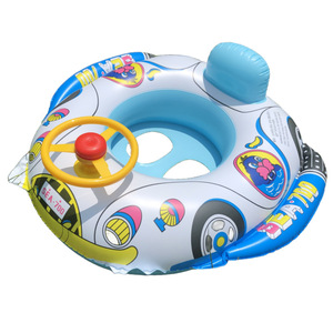 Bateau bulldozer gonflable pour enfants, 80x65cm, anneau de natation épaissi, jouet aquatique pour le jeu des tout-petits - Product Image 5