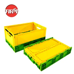 30L 플라스틱 이동 상자 용기 상자 쌓을 수있는 야채 상자 플라스틱 저장 무거운 접이식 플라스틱 상자