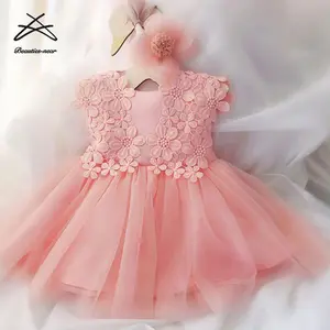 Yeni tasarım çocuk çocuk bebek bebek çiçek kız elbise lüks kızlar balo çiçek kız parti doğum günü elbiseleri