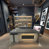 Bureau de direction modulaire moderne avec rangement, panneau en bois de luxe pour la maison et les bureaux-Villa Edition on Sale