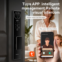 Gesichtserkennung Handabdruck Aluminiumlegierung Tür-Smartlock Tuya Gegensprechanlage Videoanruf Sichtbare Kamera NFC-Karten-Zugang Schlüsselloser Einstieg WLAN Zuhause