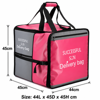 Sac isotherme extensible réfléchissant rose, grande taille, avec doublure en feuille d'aluminium et coton perlé, idéal pour la livraison de repas en usine