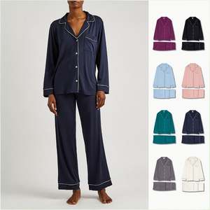 PJ-001 Pigiama da Donna in Modal Lavorato a Maglia per Inverno/Primavera/Autunno/Estate, Maniche Lunghe, Vita Elastica, Asciugatura Rapida, Logo Personalizzabile, Nuovo - Product Image 1