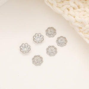 ใหม่ถุงทอง18K สีสูงทองแดงชุบทองแท้ดอกไม้กลวงยืน DIY ลูกปัด spacer สร้อยข้อมือลูกปัดเครื่องประดับลูกปัดทำ - Product Image 4