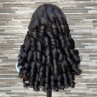 YWhair Perruque en cheveux humains avec dentelle HD 5x5, ondulations souples 'egg roll', double densité, cheveux vierges 3D, pour femmes noires