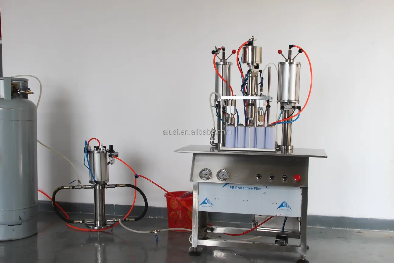 High efficiency Fully Automatic Aerosol Spray Can gas car spray paint Filling sealing Machine