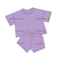 Ensemble de pyjama d'été haut de gamme pour femmes, gris foncé, à pois roses mini, imprimé bambou intégral, vente en gros