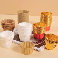 Cuisson Muffin Cupcake Tasses Emballage Jetable Double Face En Aluminium Feuille Rouleau Bouche Papier Tasse