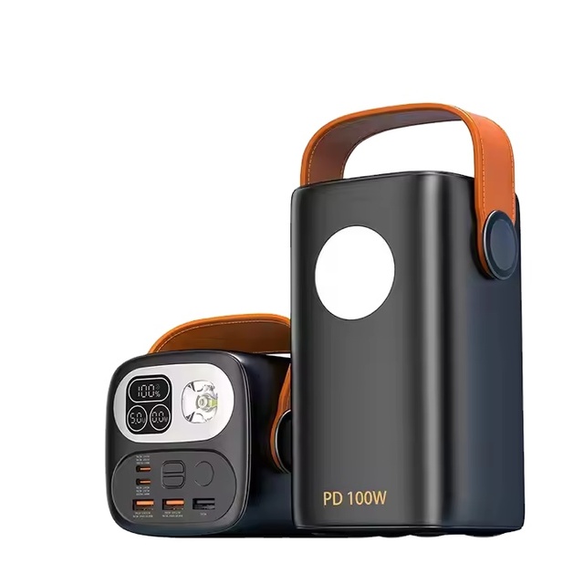 100W+22.5W PD+QC Outdoor Ultra Slim Power Bank with Light 60000mAh Fast Charging Micro USB for Laptops