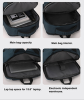 Bolsa para Portátil Oxford de Poliéster de Alta Calidad al por Mayor, Gran Capacidad, Inteligente, con USB, Impermeable, para Viajes, Escuela, Universidad, para Hombre, con Logotipo Personalizado