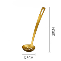 TIANXING Ensemble de Service de Buffet de Luxe Accessoires de Cuisine Acier Inoxydable Doré avec Support de Cuillère de Service Louche à Soupe et Bol