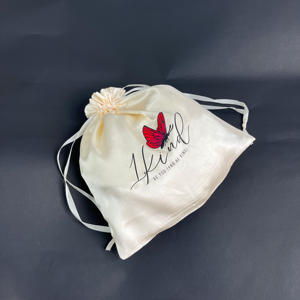 Custom Full Color Printed Satin <b>Drawstring</b> Bags - Luxury Butterfly Print Satin <b>Pouches</b> for Jewelry & Gifts - Product Image 4