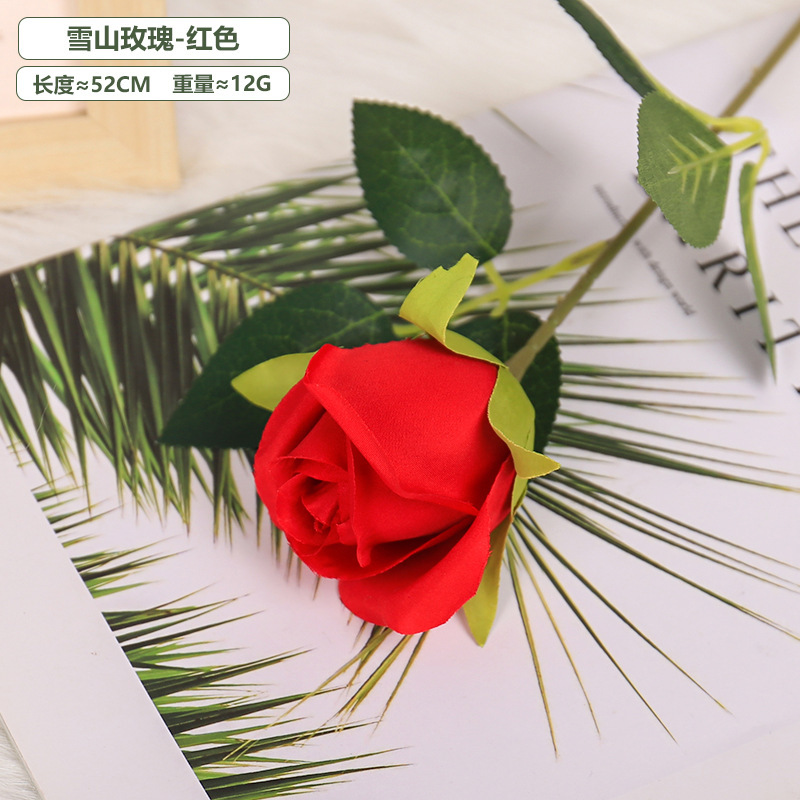 Silk Snow Mountain Rose - Red