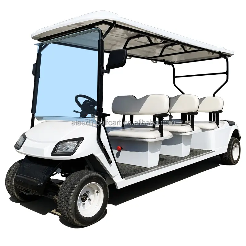 Le moins cher 6 8 10 places essence essence Golf Buggy véhicules chariot Power Glide Golf Buggy 48V électrique batterie au lithium voiturette de Golf