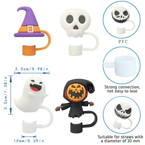 Fundas de PVC tridimensionales de la serie Halloween para vasos de agua, ecológicas, desechables, con diseño de dibujos animados, accesorios de bar, 6 unidades. - Product Image 3