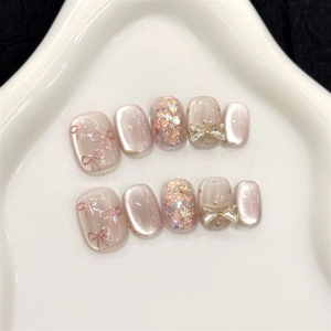 <span class=keywords><strong>Uñas</strong></span> <span class=keywords><strong>Acrílicas</strong></span> Hechas a Mano de Alta Calidad, Estilo Francés, <span class=keywords><strong>Cortas</strong></span>, Cuadradas, Ojo de Gato, <span class=keywords><strong>Uñas</strong></span> Postizas, Marca Privada Personalizable - Product Image 2