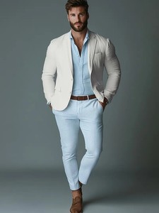 <span class=keywords><strong>Blazer</strong></span> da <span class=keywords><strong>uomo</strong></span> rosa chiaro monopetto <span class=keywords><strong>in</strong></span> <span class=keywords><strong>lino</strong></span> pettinato con cerniera e scollo a V, elegante e casual, perfetto per la spiaggia - Product Image 4
