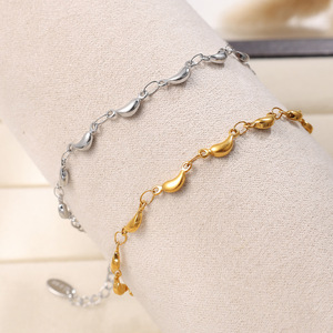 Conjunto de Collar con Forma de Gota de Agua, Acero Inoxidable, Chapado en Oro de 18k, Joyería de Fiesta para Mujer, Accesorio de Moda - Product Image 3