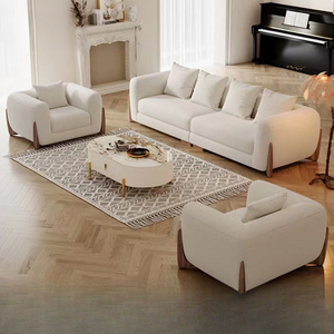 Divano in Legno Massello Stile Nordico di Lusso 2025 con Rivestimento in Tessuto, Arredamento Confortevole per <span class=keywords><strong>Soggiorno</strong></span> - Product Image 6