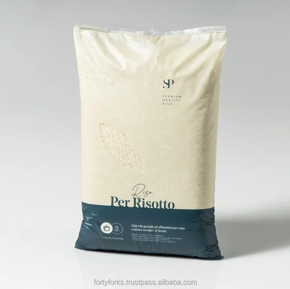 Risotto rice long A type 5 kg pillow bag packaging high quality product from Italy fresh grains