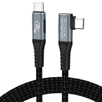 Cable Thunderbolt 5 Tipo C de Ángulo Recto de 80 Gbps con Carga Rápida de 240 W y Revestimiento de TPE para Computadora