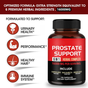 Suplemento Dietético para la Salud de la Próstata Masculina, Complejo Herbal 6 en 1 de 16000 Mg con Semillas de Calabaza y Saw Palmetto en Cápsulas - Product Image 3