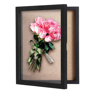 Shadow Box frame display 11x14, wood wall display box with glass frame, wooden photo frame