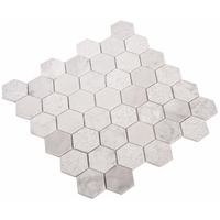 Mosaïque hexagonale en marbre naturel, finition martelée, pour murs intérieurs européens, salle de bain et cuisine, économique